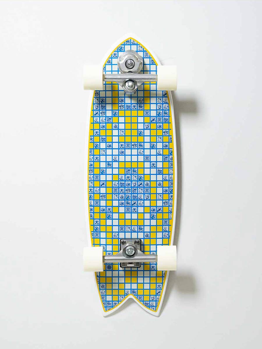 YOW SURFSKATE Coxos 31″ スケートボード 青いマーブル模様 COXOS 31